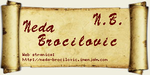 Neda Broćilović vizit kartica